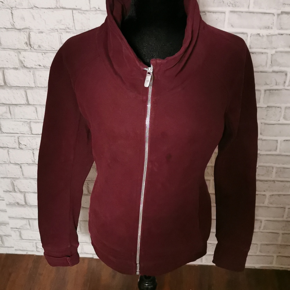 Lululemon Burgundy zip up collared sweater ladies size 6